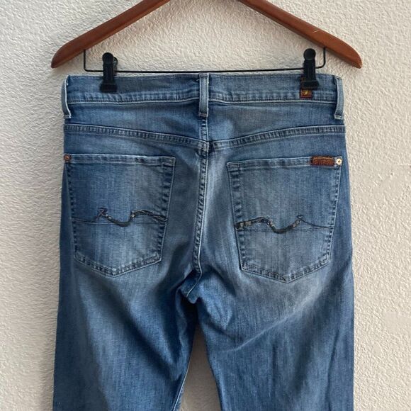 7 For All Mankind Relaxed Fit Jeans Medium Wash Size 31 x 30.5 Zip Fly - Picture 1 of 8